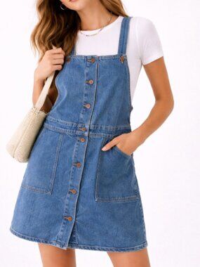 Monki • overall denim dress
